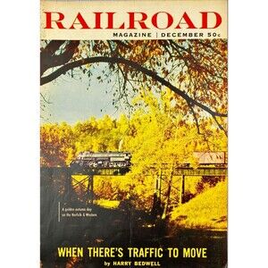 Railroad Magazine Cover Page "Autumn Day on the Norfolk & Western" Vintage 1956